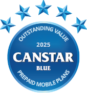 2025 Canstar Blue Outstanding Value - Prepaid Mobile Plans
